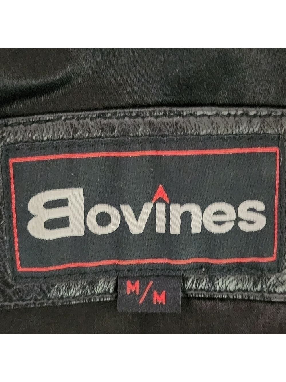 Vintage Bovines long sleeves wrap belted 100% leather color black - Picture 4 of 6